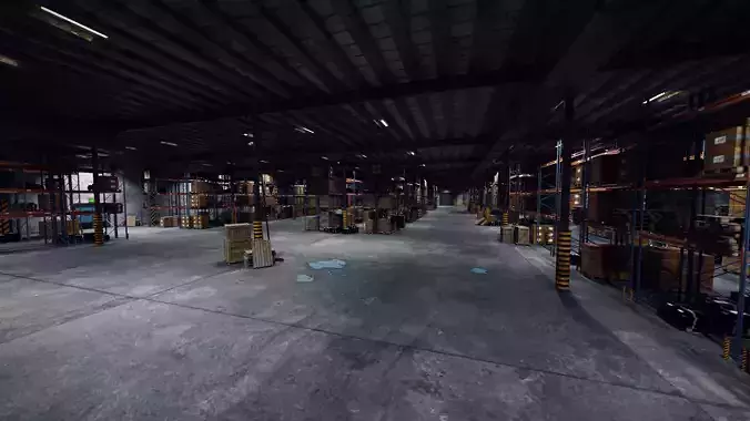 Modular Warehouse Interior Game Ready Environment Kit UE5 Unity