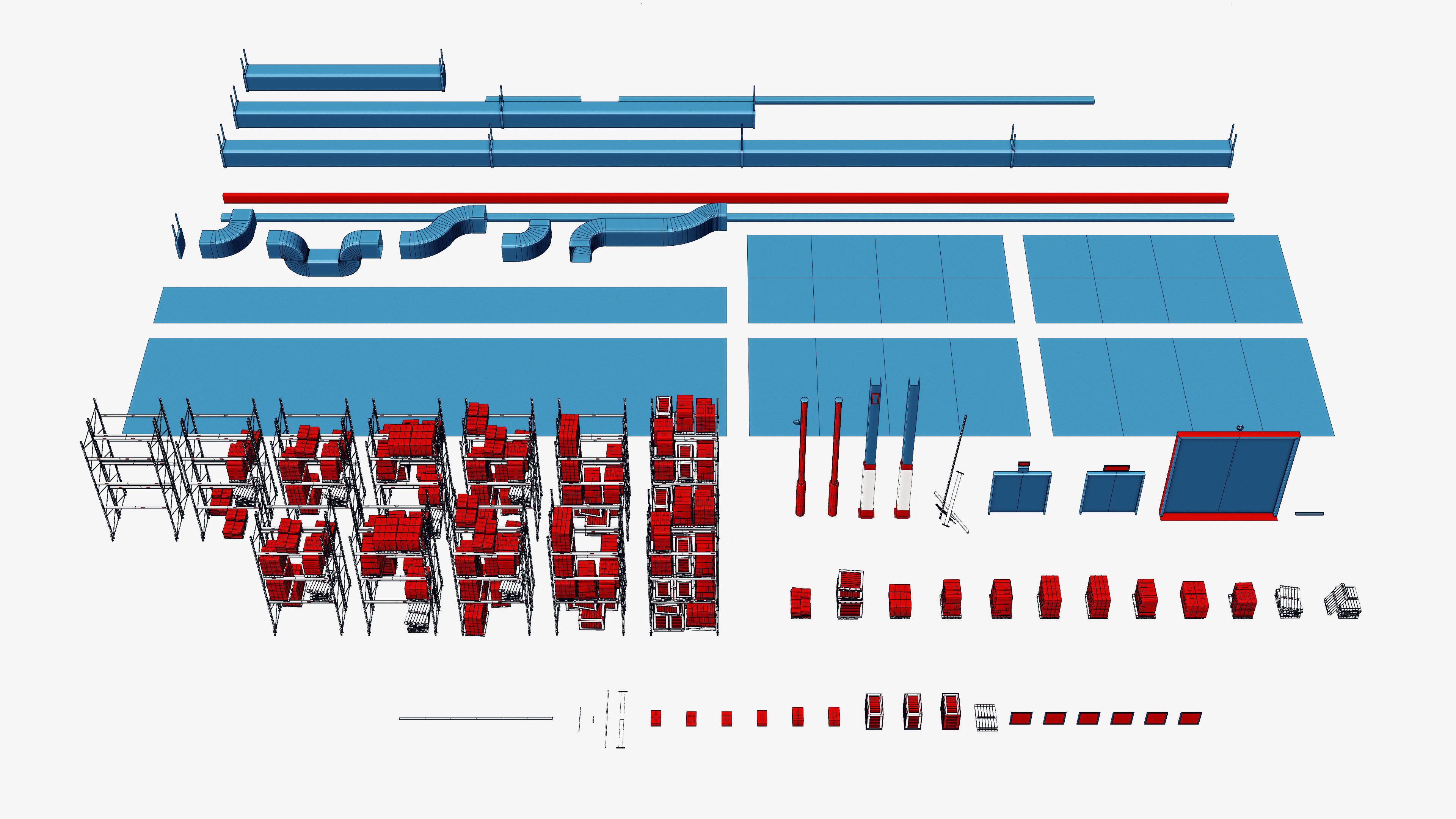 Modular Warehouse Interior Game Ready Environment Kit UE5 Unity Low-poly 3D model_22