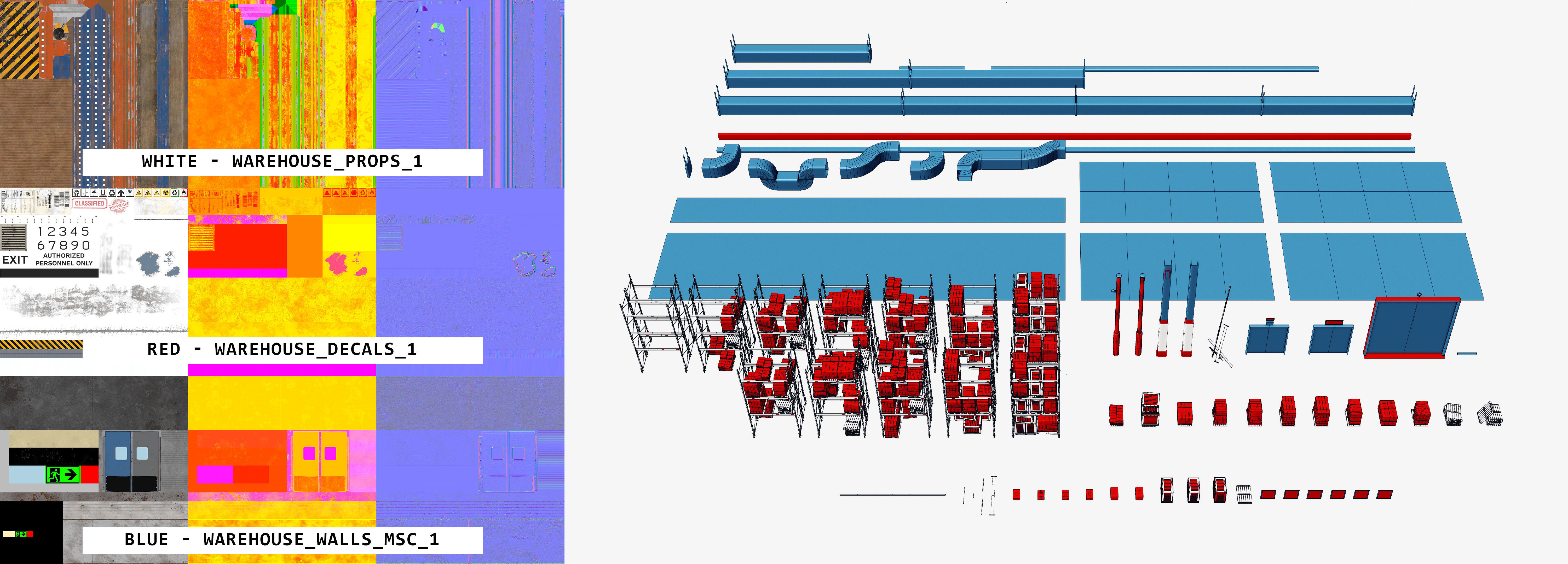 Modular Warehouse Interior Game Ready Environment Kit UE5 Unity Low-poly 3D model_5