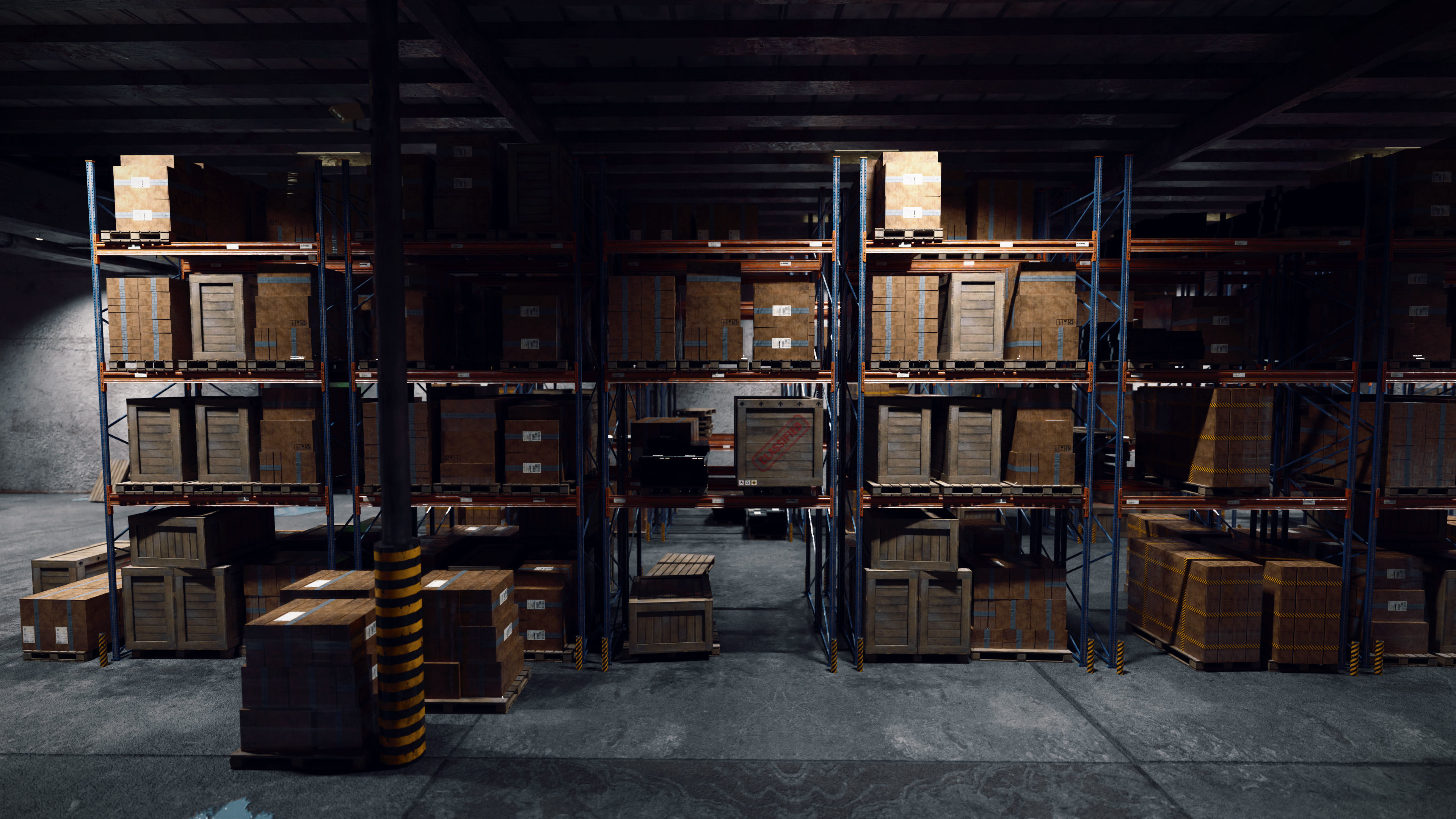 Modular Warehouse Interior Game Ready Environment Kit UE5 Unity Low-poly 3D model_10