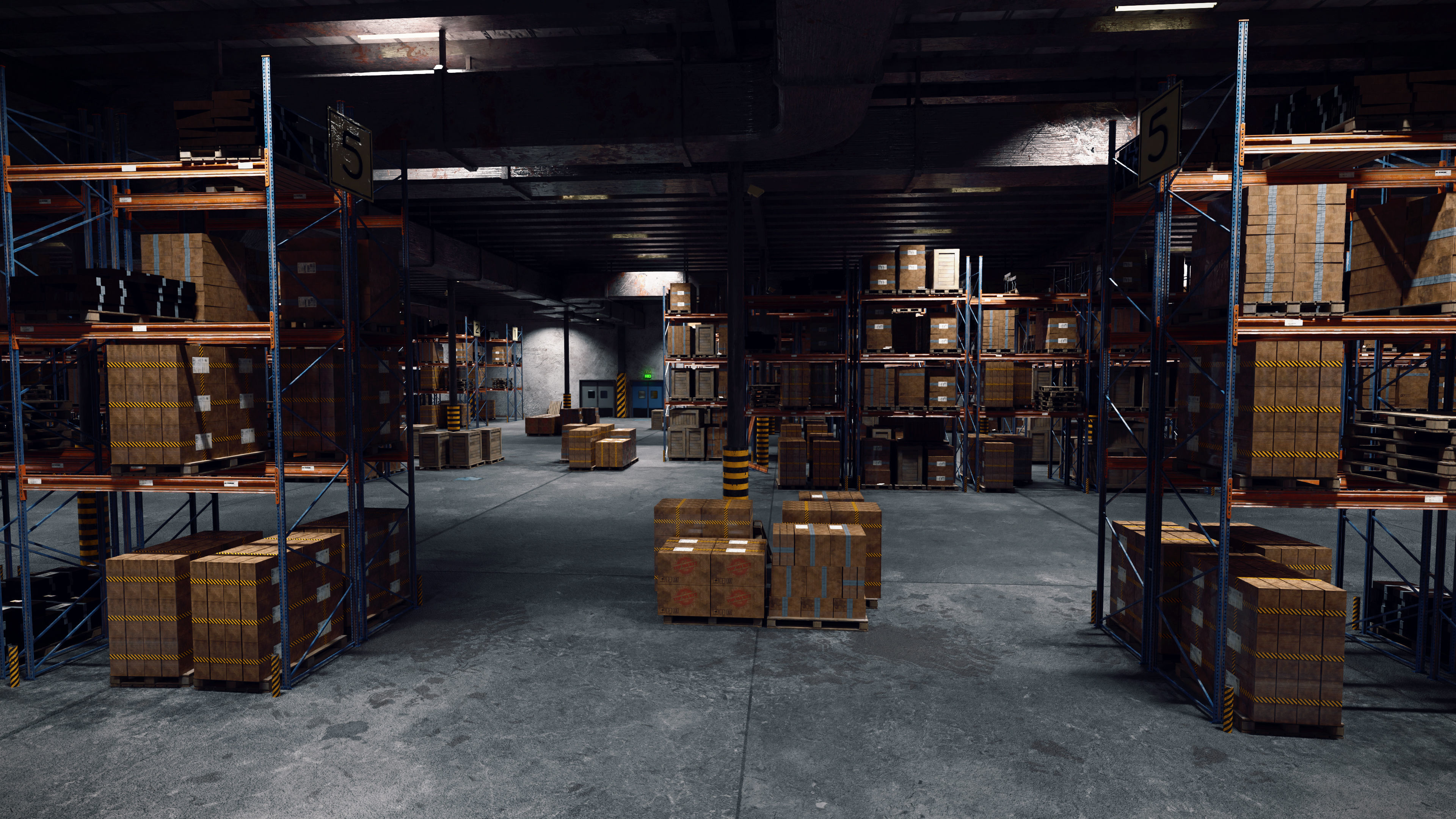 Modular Warehouse Interior Game Ready Environment Kit UE5 Unity Low-poly 3D model_7