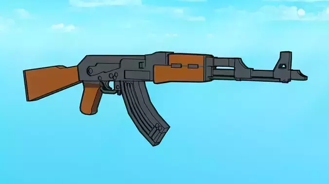 AK-47 Anime Style Low-poly 3D model