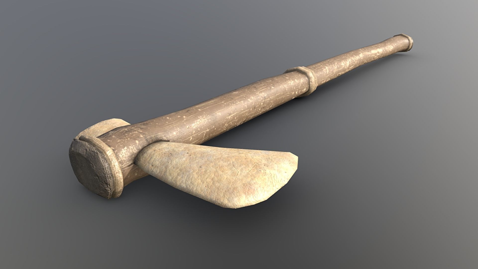 Axe - Bone Low-poly 3D model_3