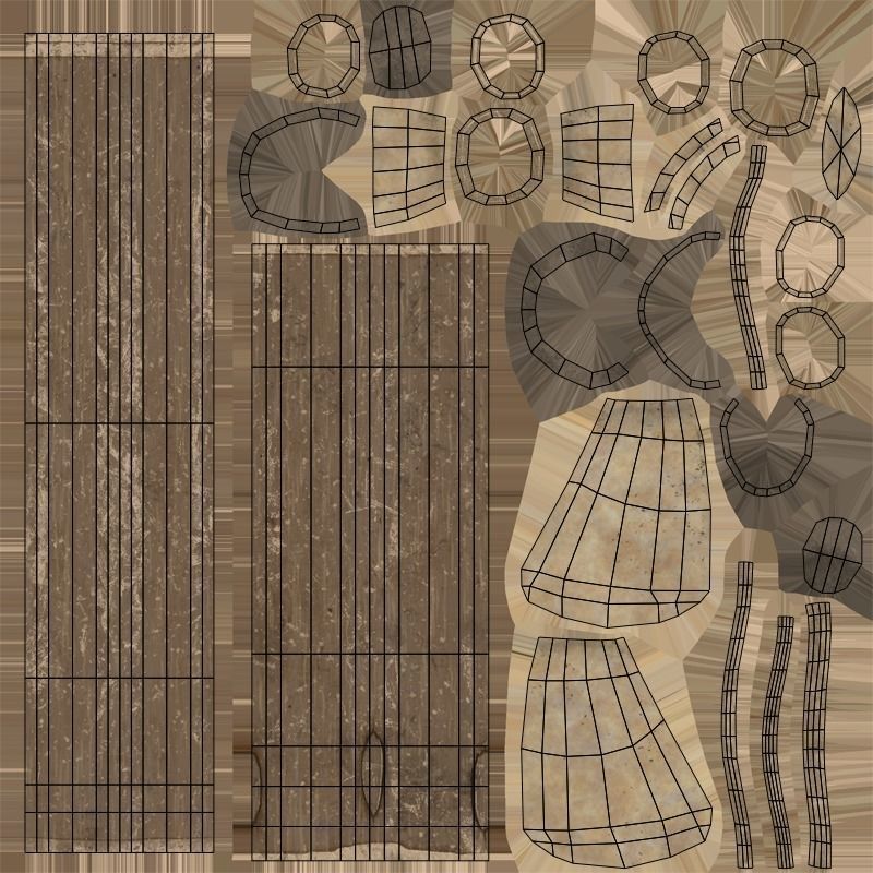 Axe - Bone Low-poly 3D model_6