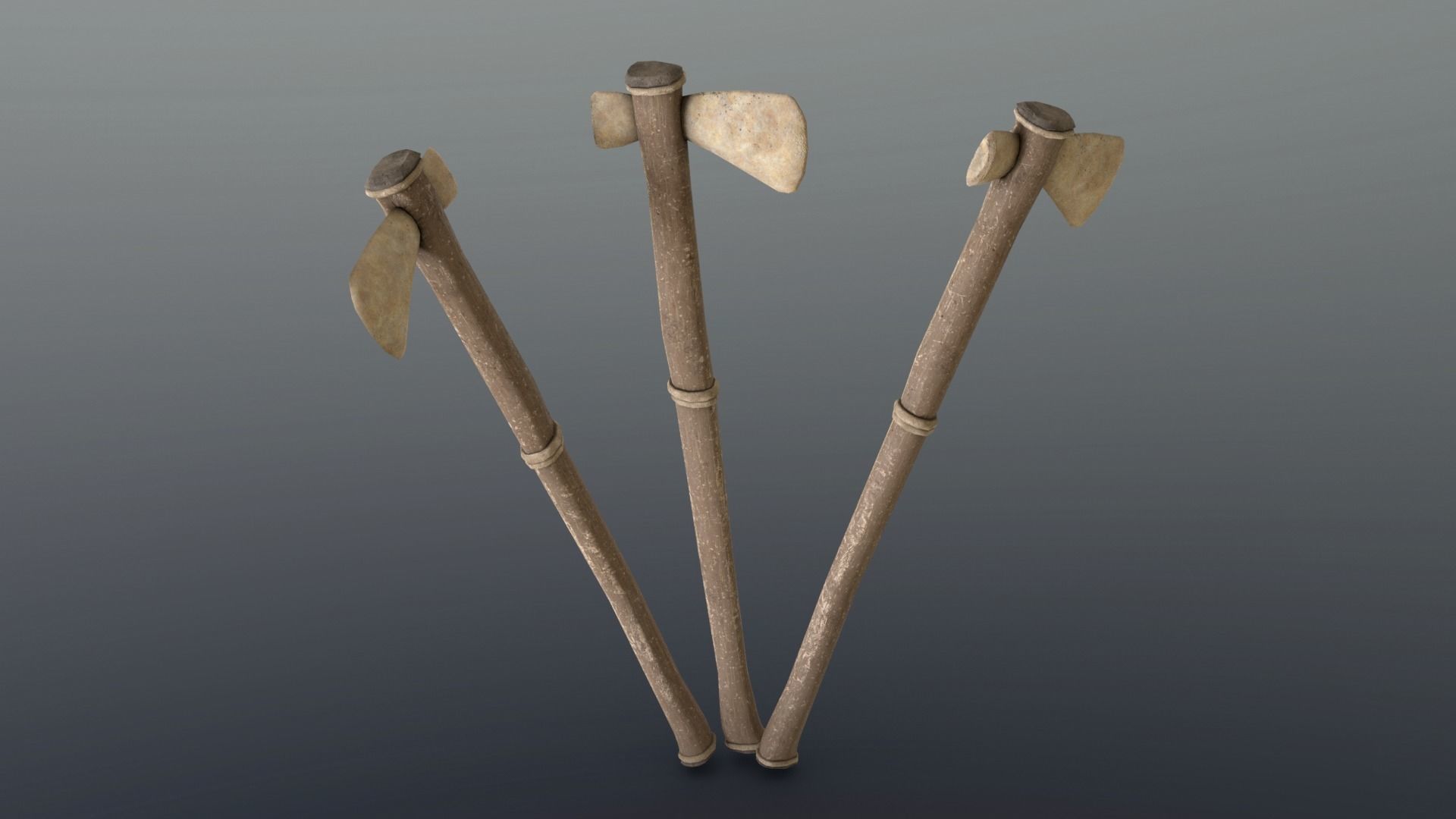 Axe - Bone Low-poly 3D model_5