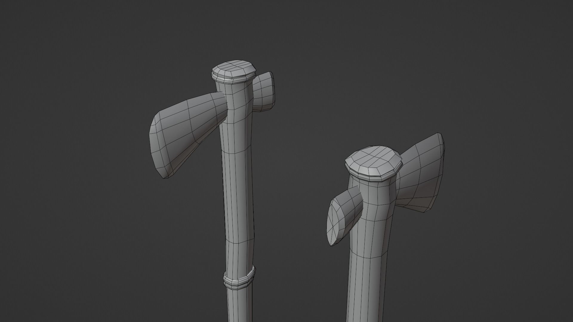 Axe - Bone Low-poly 3D model_7