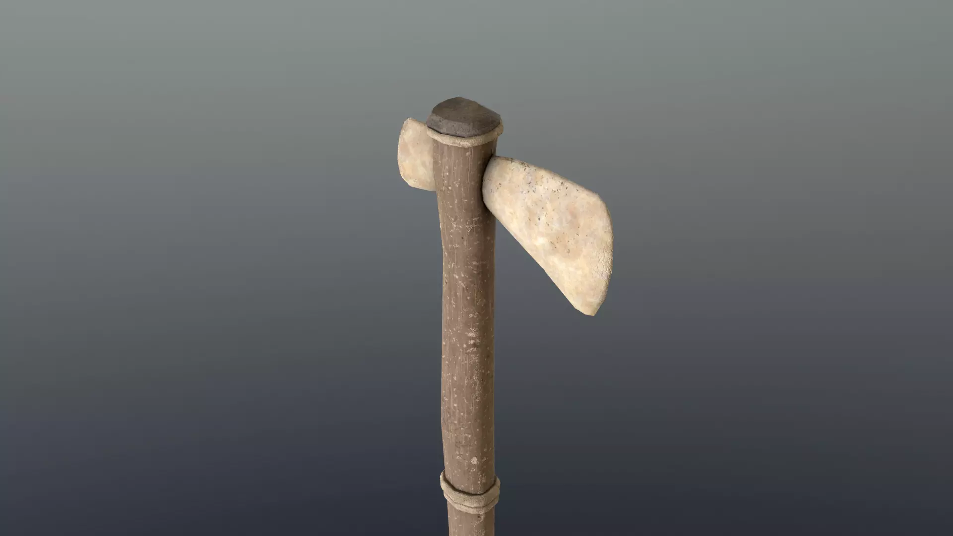 Axe - Bone Low-poly 3D model_0