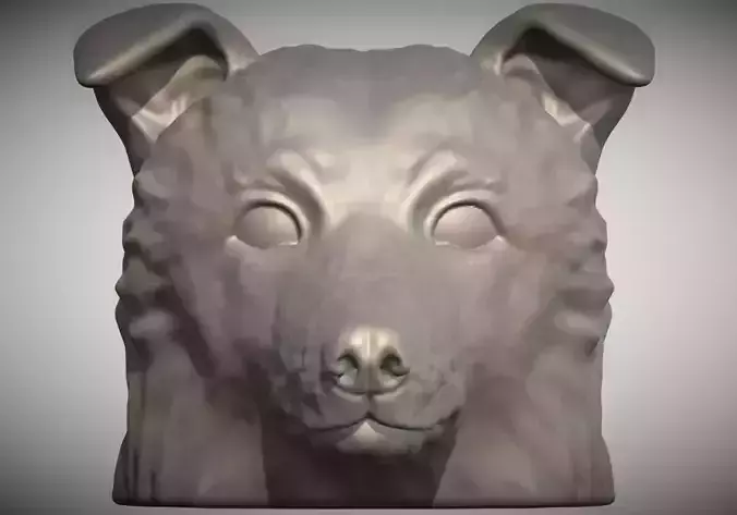 Border Collie dog head for 3D printing