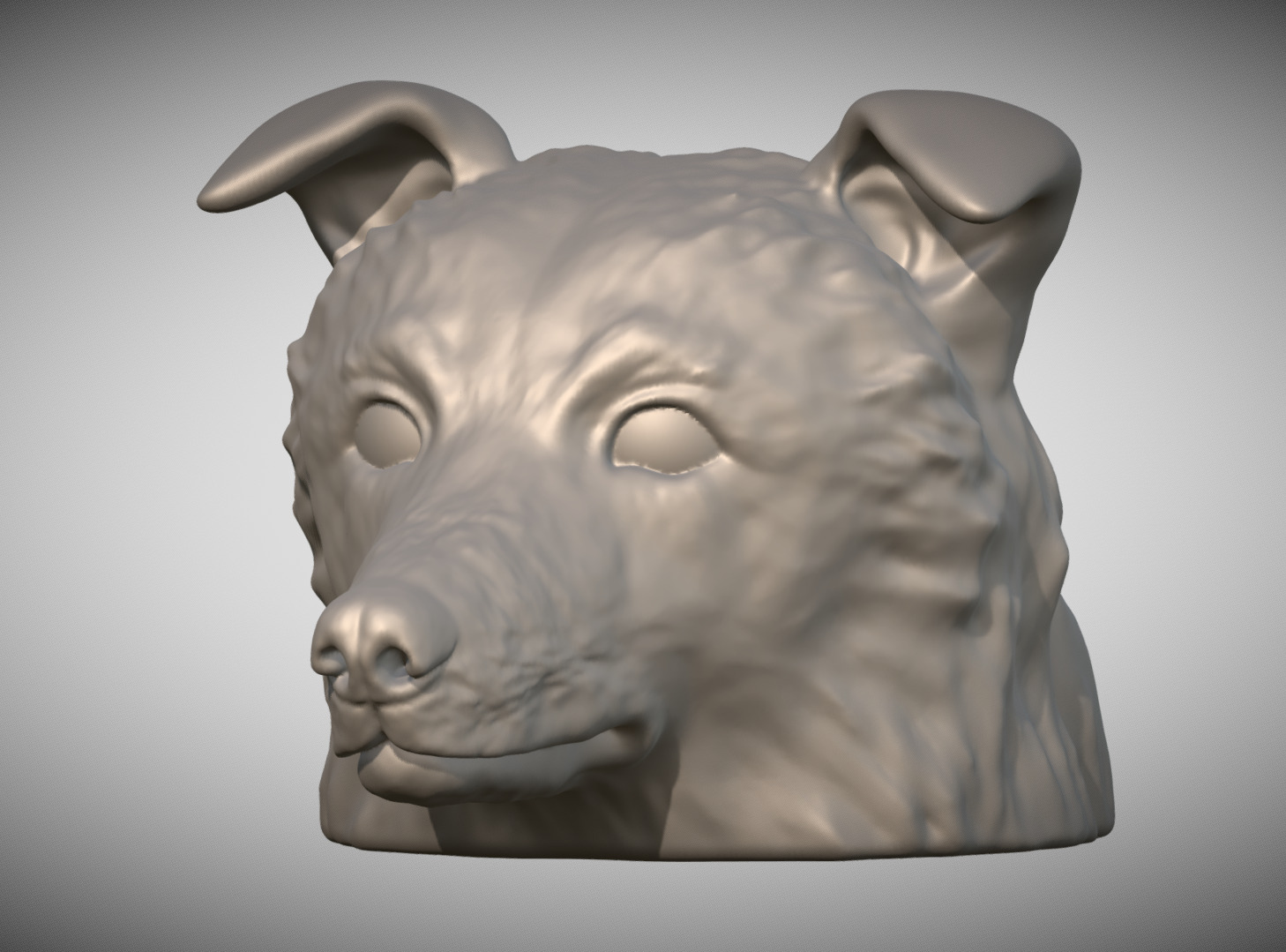 Border Collie dog head for 3D printing 3D print model_2
