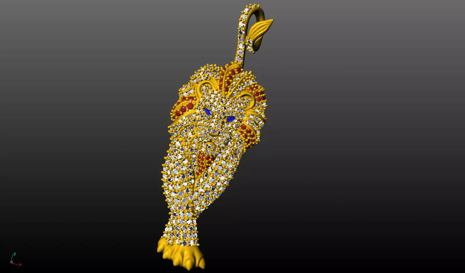 lion pendant  3D print model_0