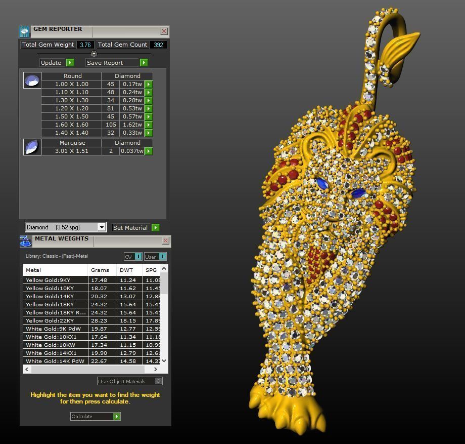 lion pendant  3D print model_2