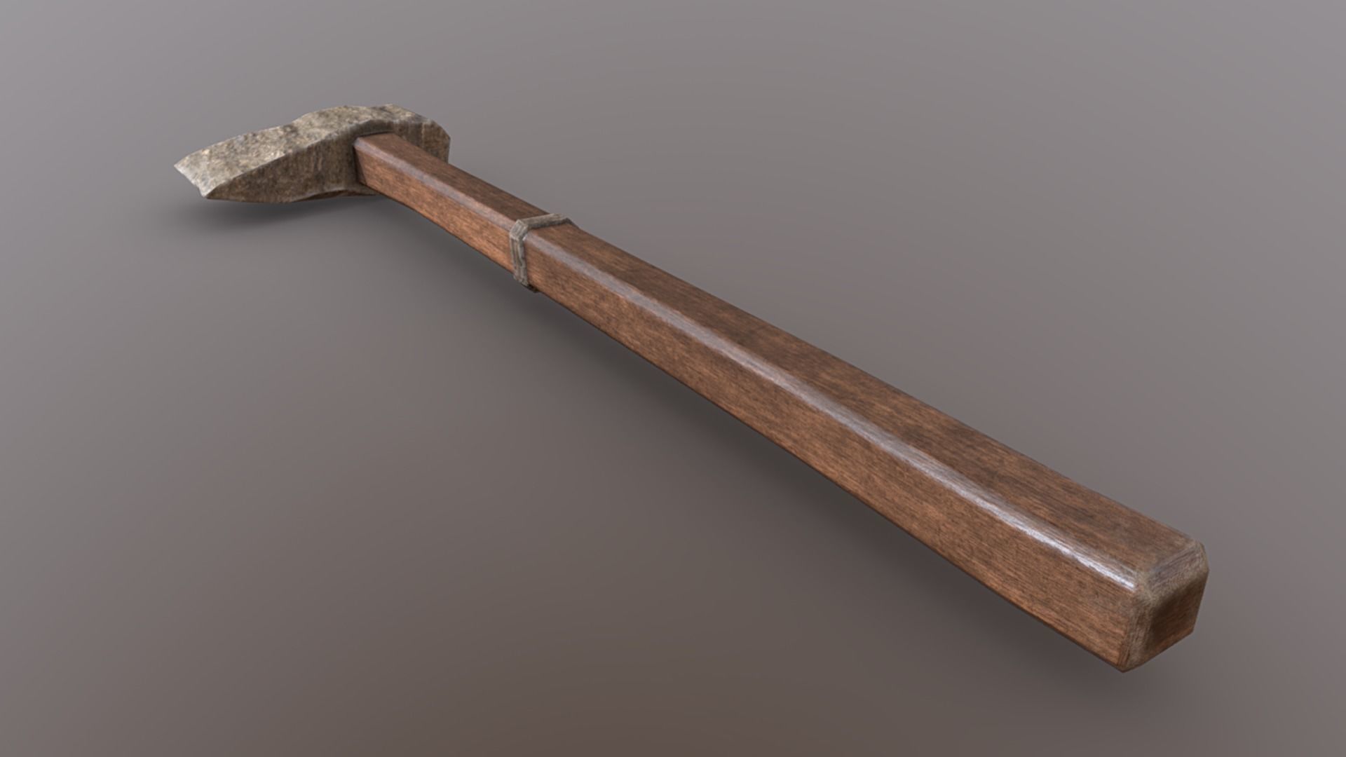 Axe - Stone Low-poly 3D model_4