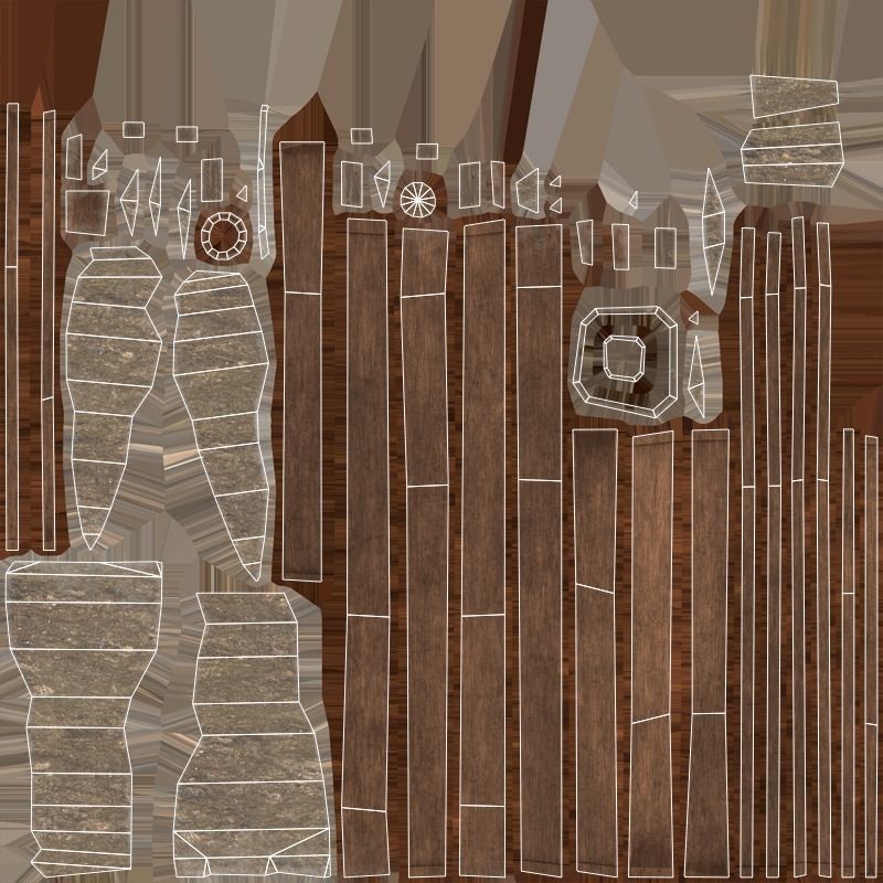 Axe - Stone Low-poly 3D model_6