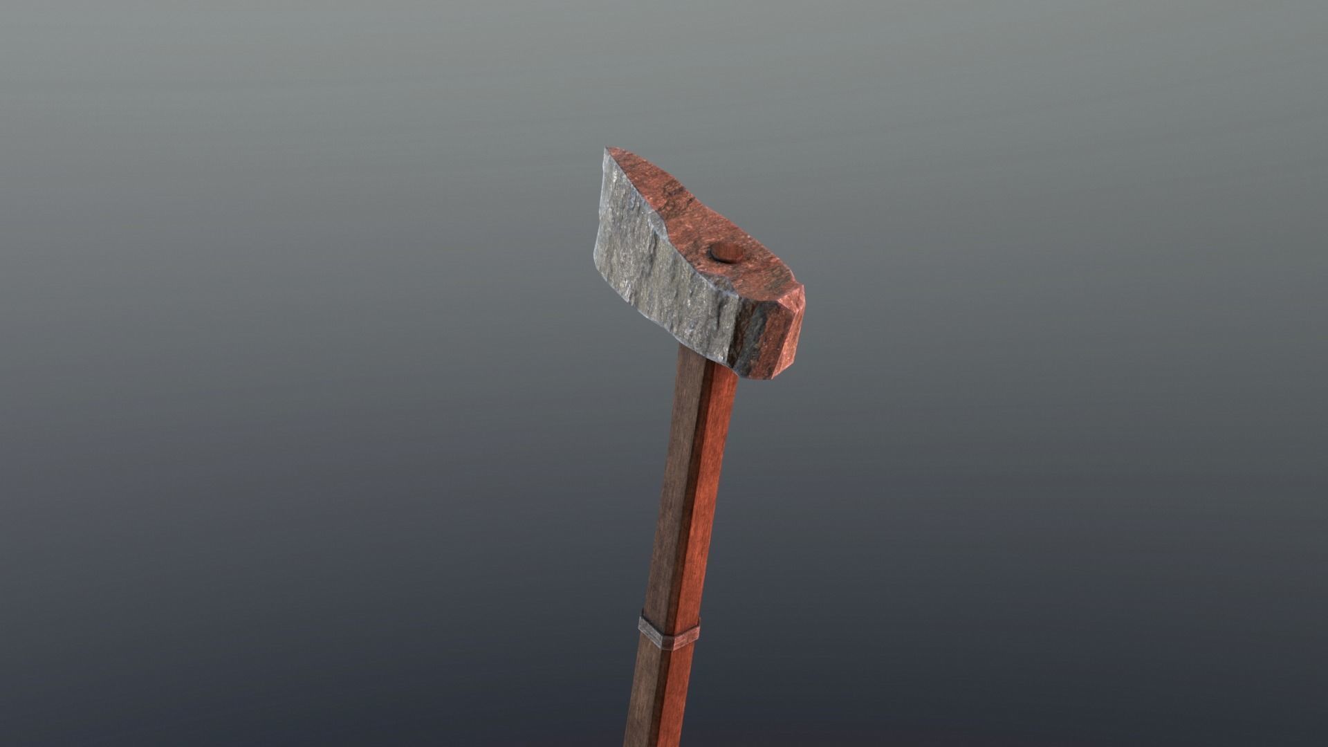 Axe - Stone Low-poly 3D model_2