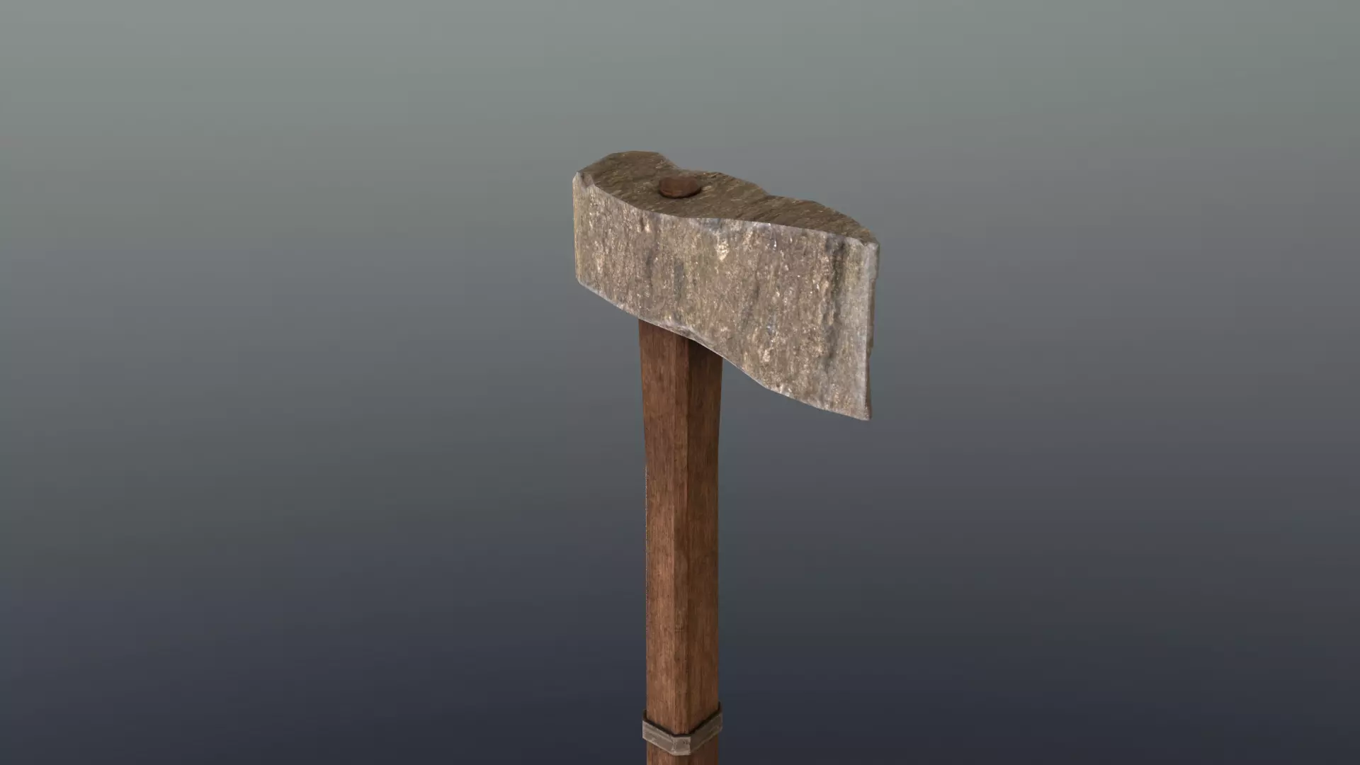 Axe - Stone Low-poly 3D model_0