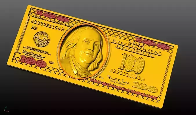 hundred bucks pendant  3D print model