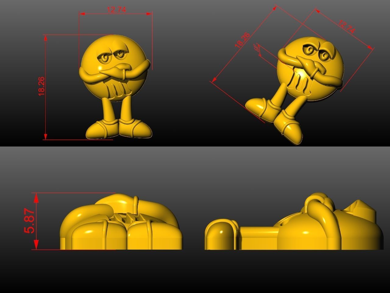 m and m chocolate pendant  3D print model_1