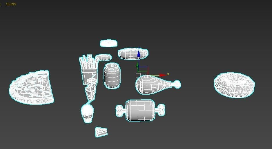 3D food  icon  set Low-poly 3D model_23