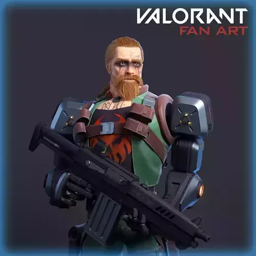 Breach Valorant fan art  3D model