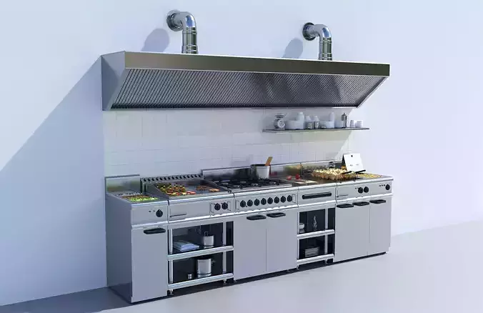 Modular kitchen equipment 1 3D model