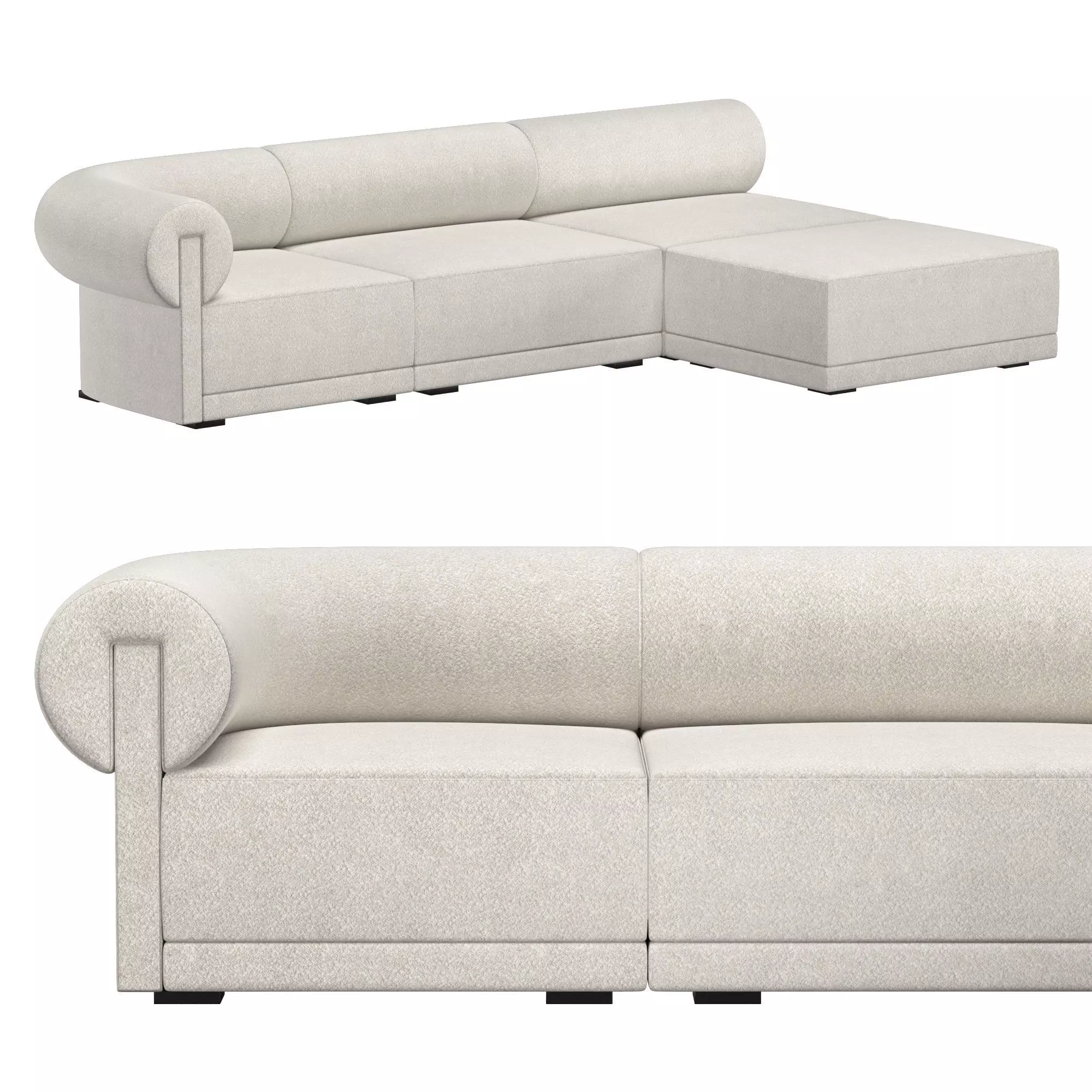 IVERSEN ROLL MODULAR CHAISE SECTIONAL SOFA 3D model