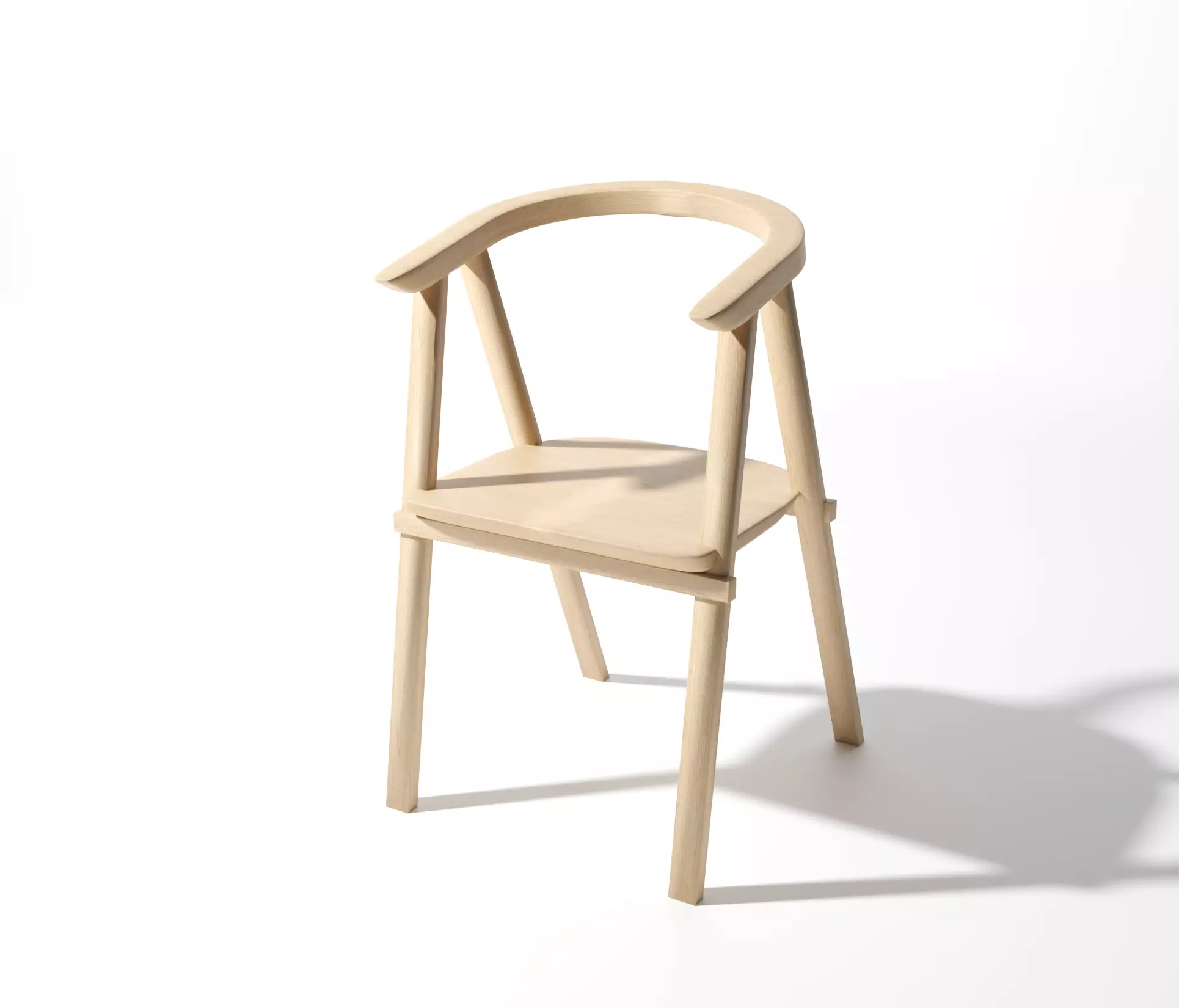 Oak Wood Chair Free 3D model_0