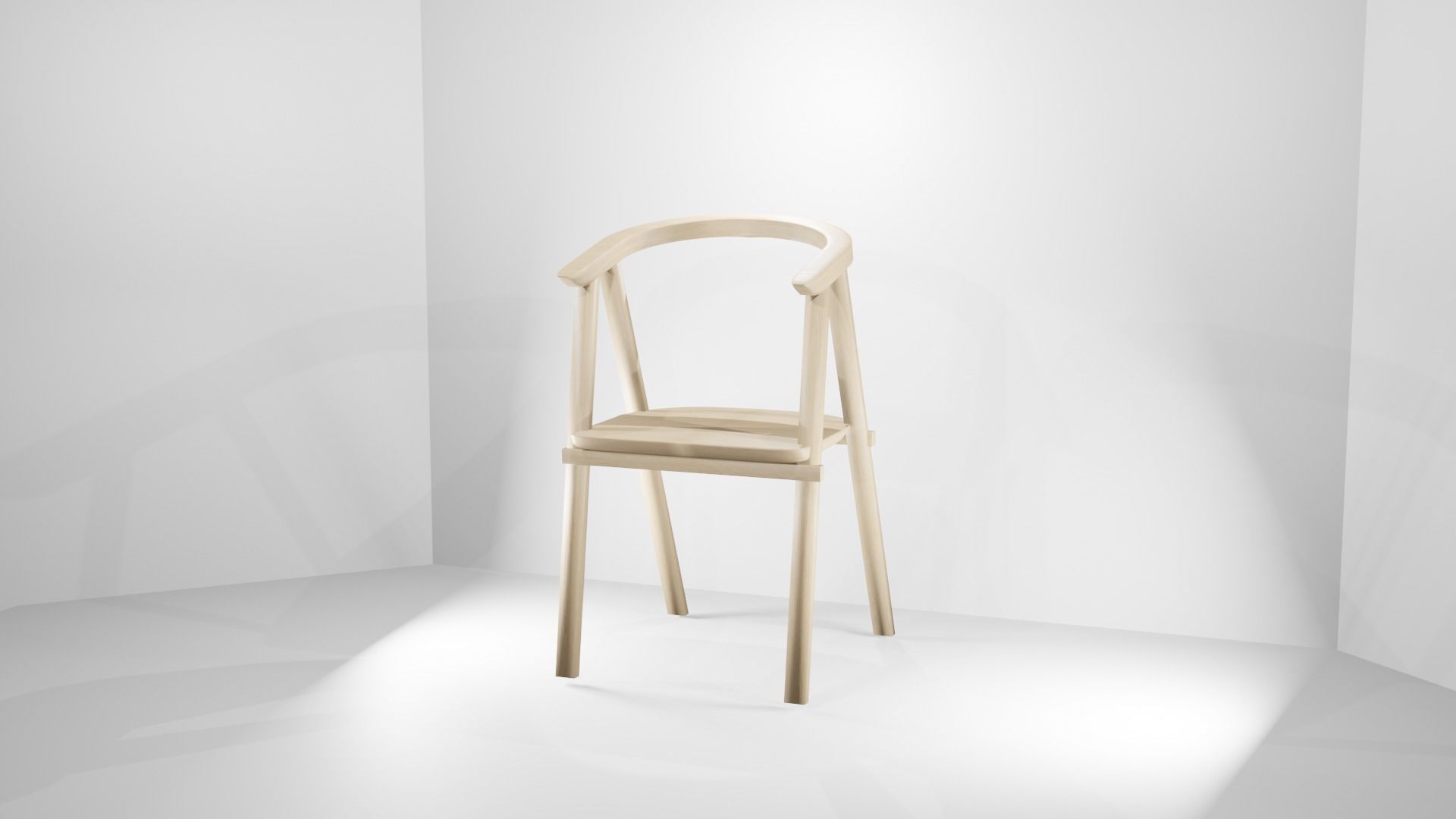 Oak Wood Chair Free 3D model_5