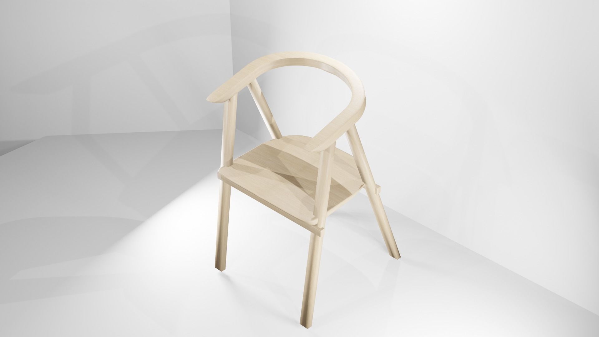 Oak Wood Chair Free 3D model_4