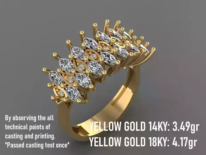 Wedding Engagement Ring  With Marquise Stones 22 -