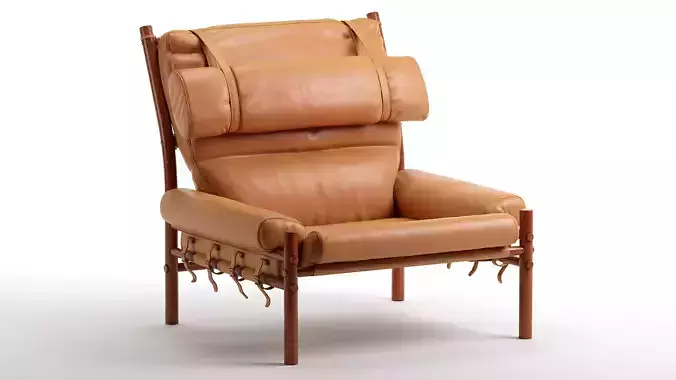Scandinavian Modern Arne Norell Leather Inca Lounge Chair