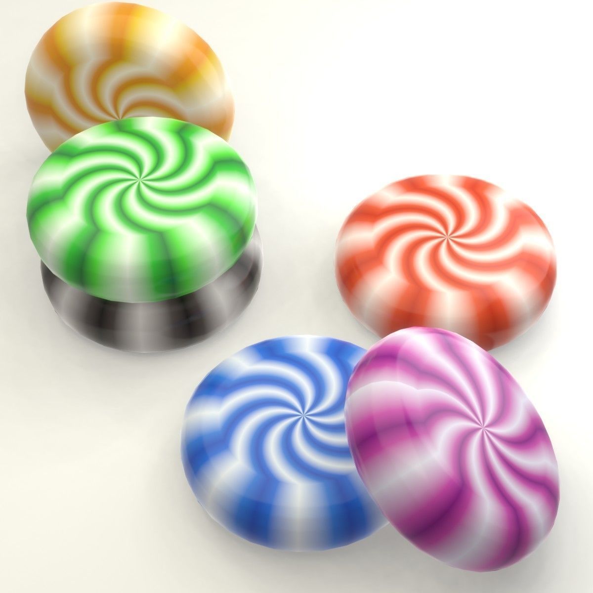 Peppermint candy Low-poly 3D model_9