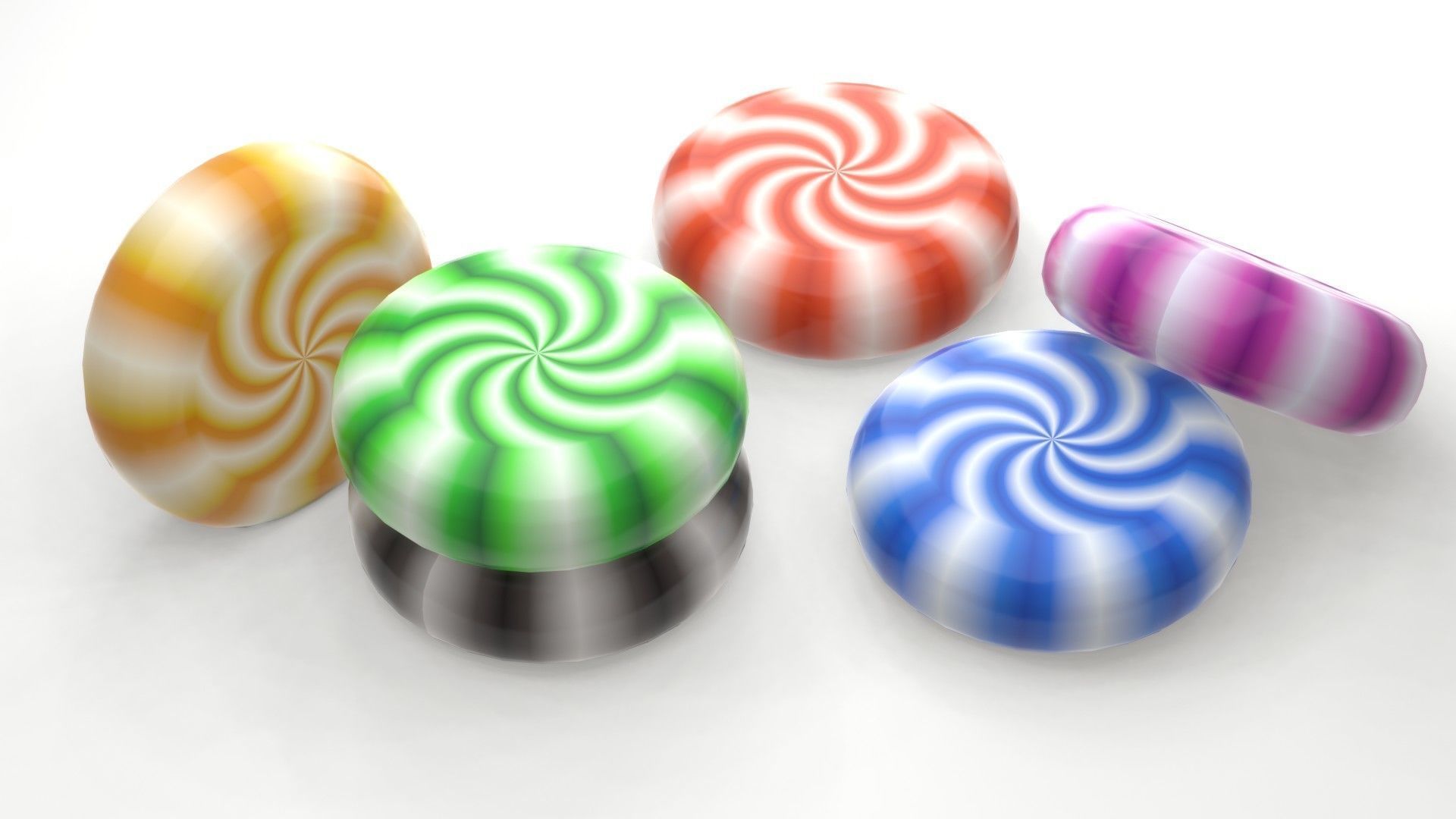 Peppermint candy Low-poly 3D model_2