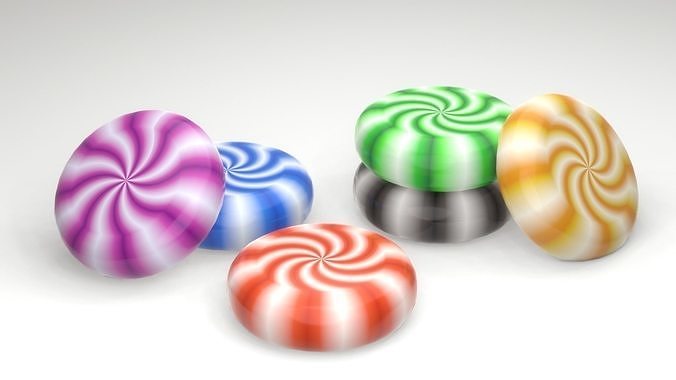 Peppermint candy Low-poly 3D model