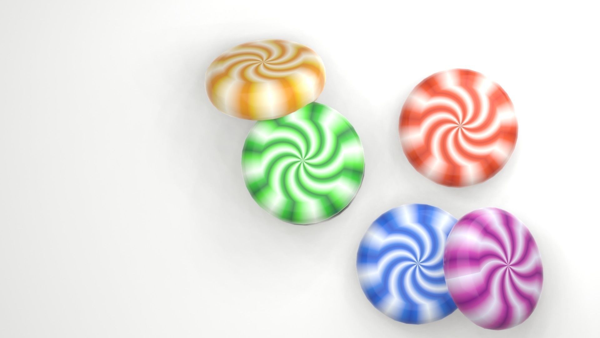 Peppermint candy Low-poly 3D model_1