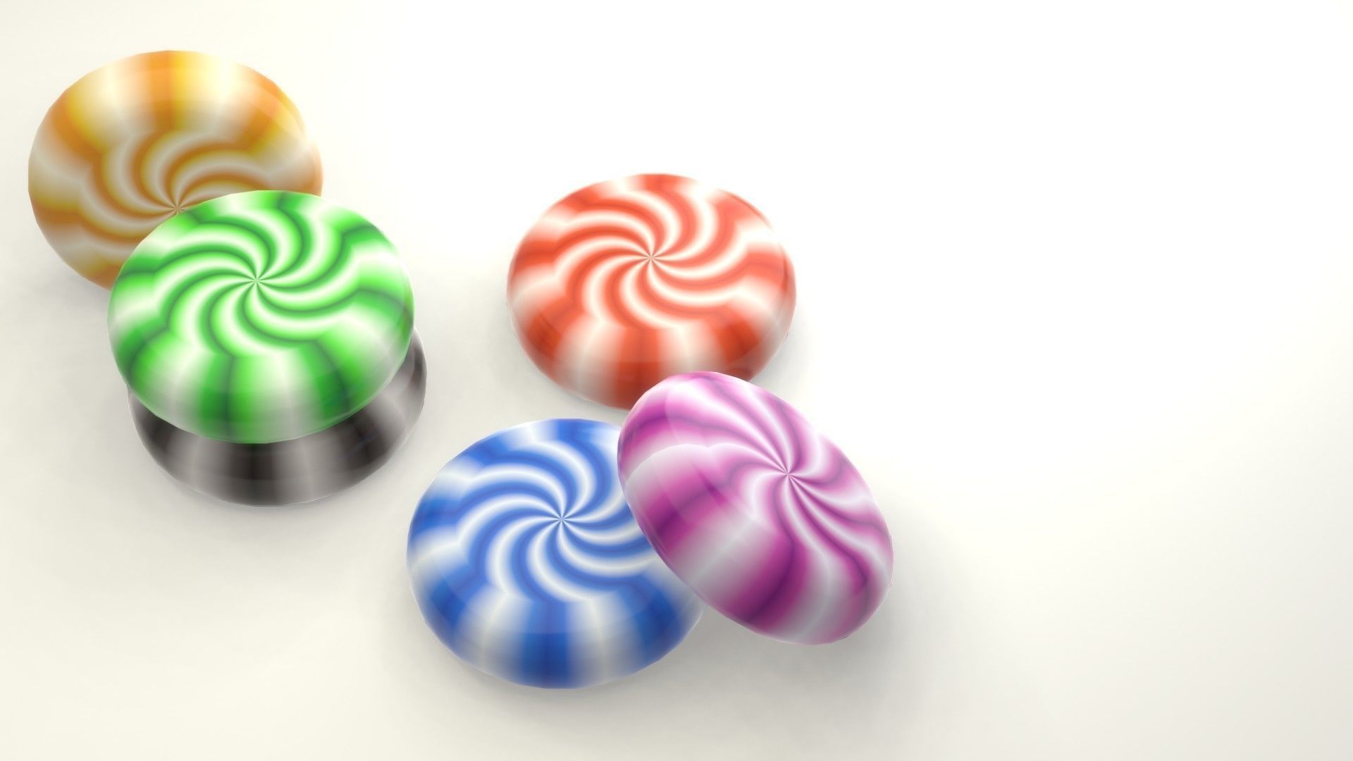 Peppermint candy Low-poly 3D model_4
