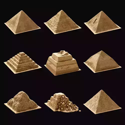 EGYPTIAN PYRAMID ANCIENT EGYPT TEMPLE TOMB COLLECTION Low-poly 3D model