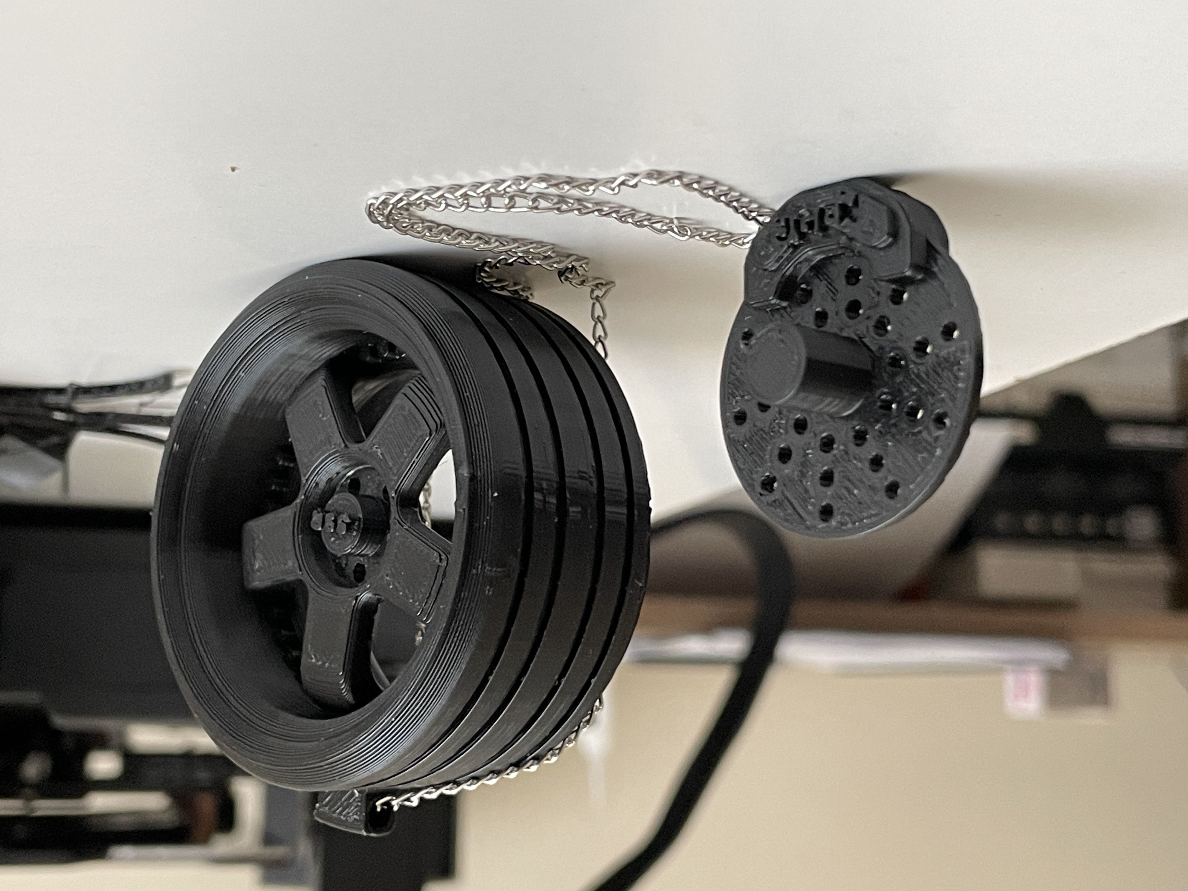 WHEEL MIRROR ORNAMENT KEYCHAIN CAR RIM SSR PROFESSOR-BRAKE DISC Free 3D print model_7