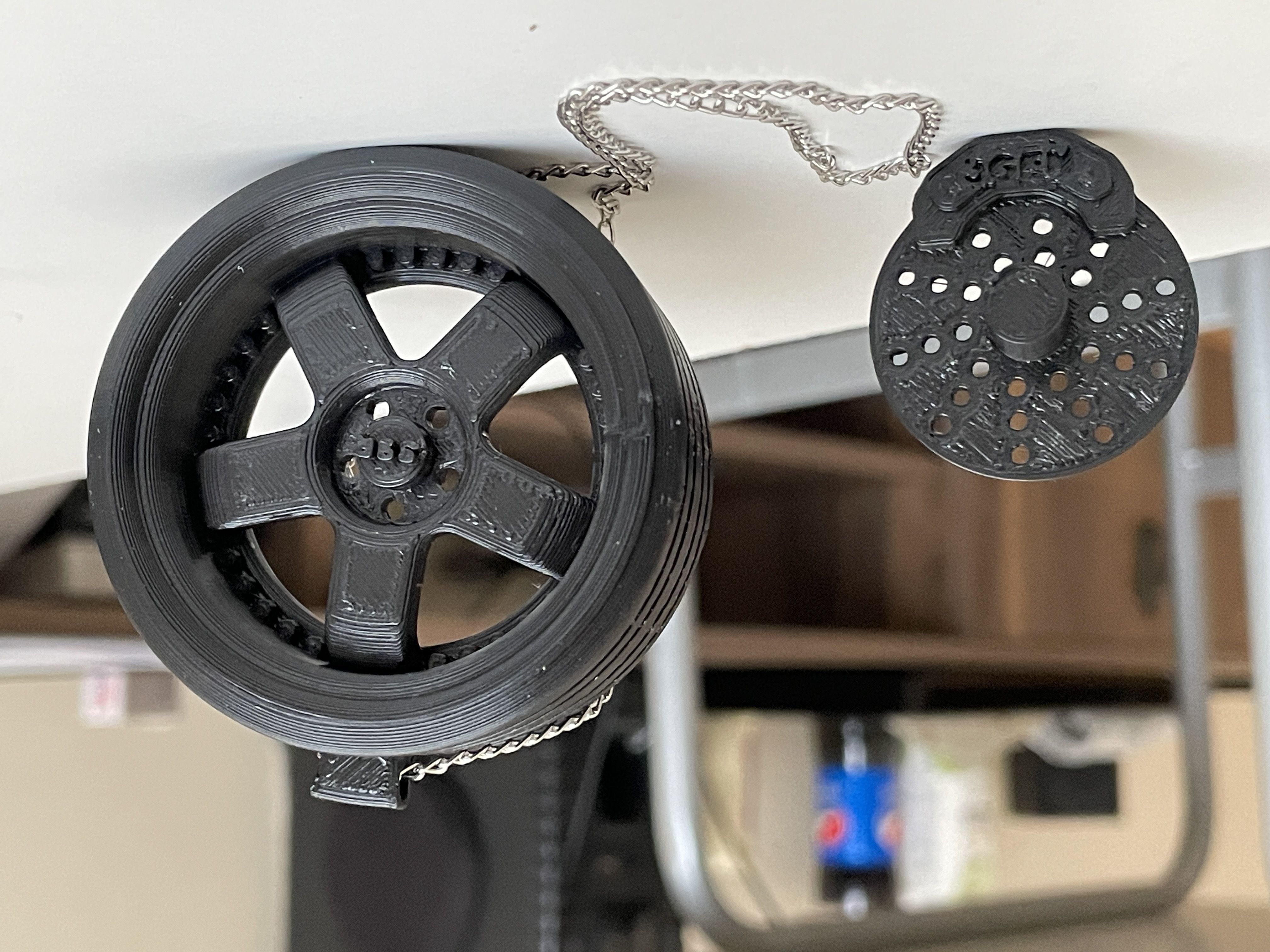 WHEEL MIRROR ORNAMENT KEYCHAIN CAR RIM SSR PROFESSOR-BRAKE DISC Free 3D print model_6