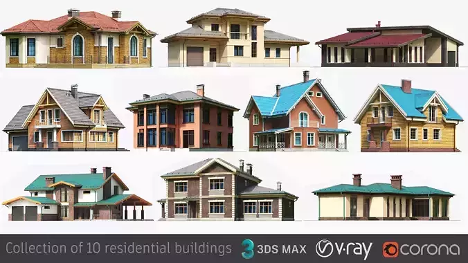 Residential houses  3D Model Collection
