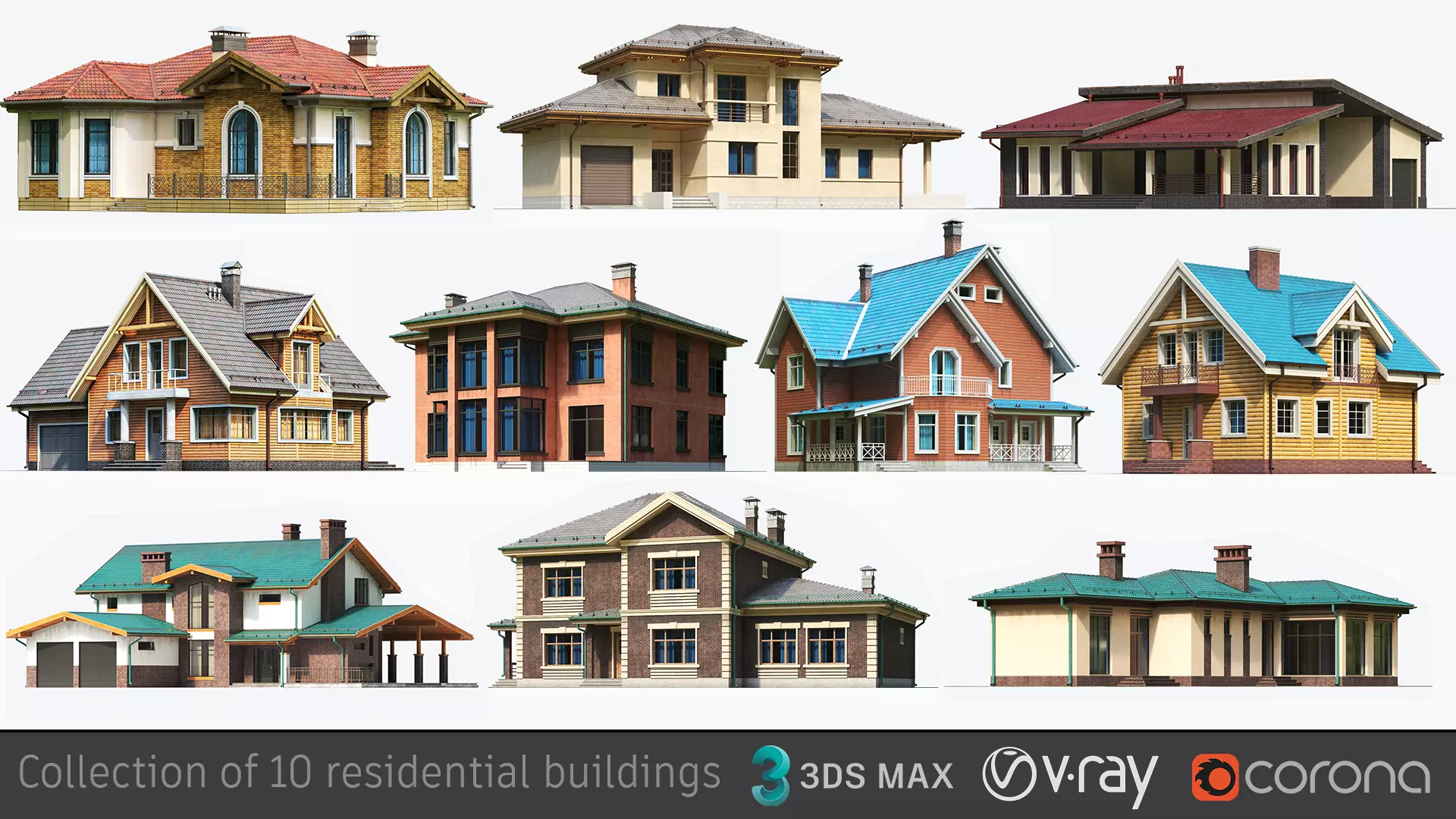 Residential houses  3D Model Collection_0