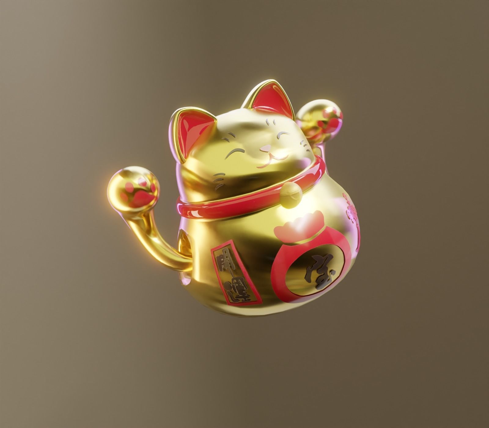 Lucky cat 3D model_1