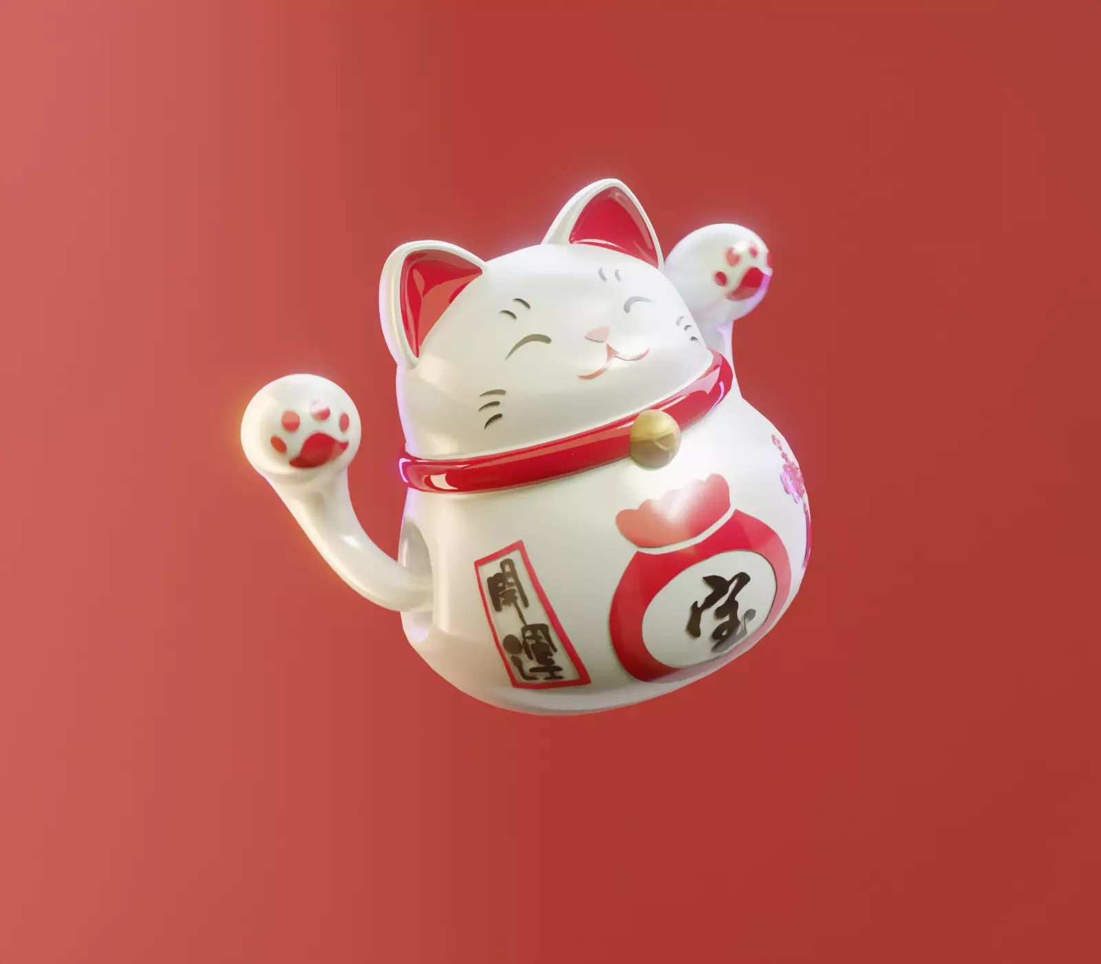 Lucky cat 3D model_0