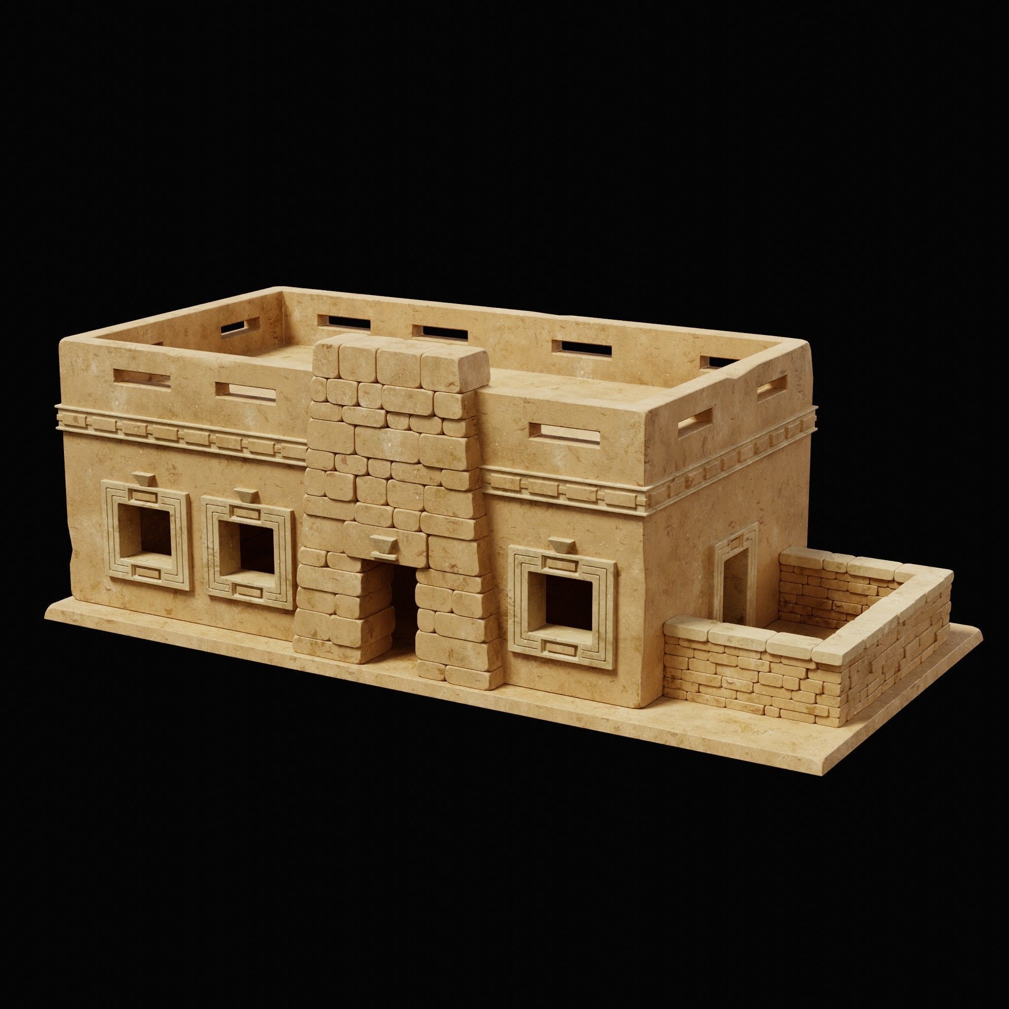 EGYPTIAN ARAB DESERT HOUSE HUT CLAY COTTAGE SHELTER COLLECTION Low-poly 3D model_13