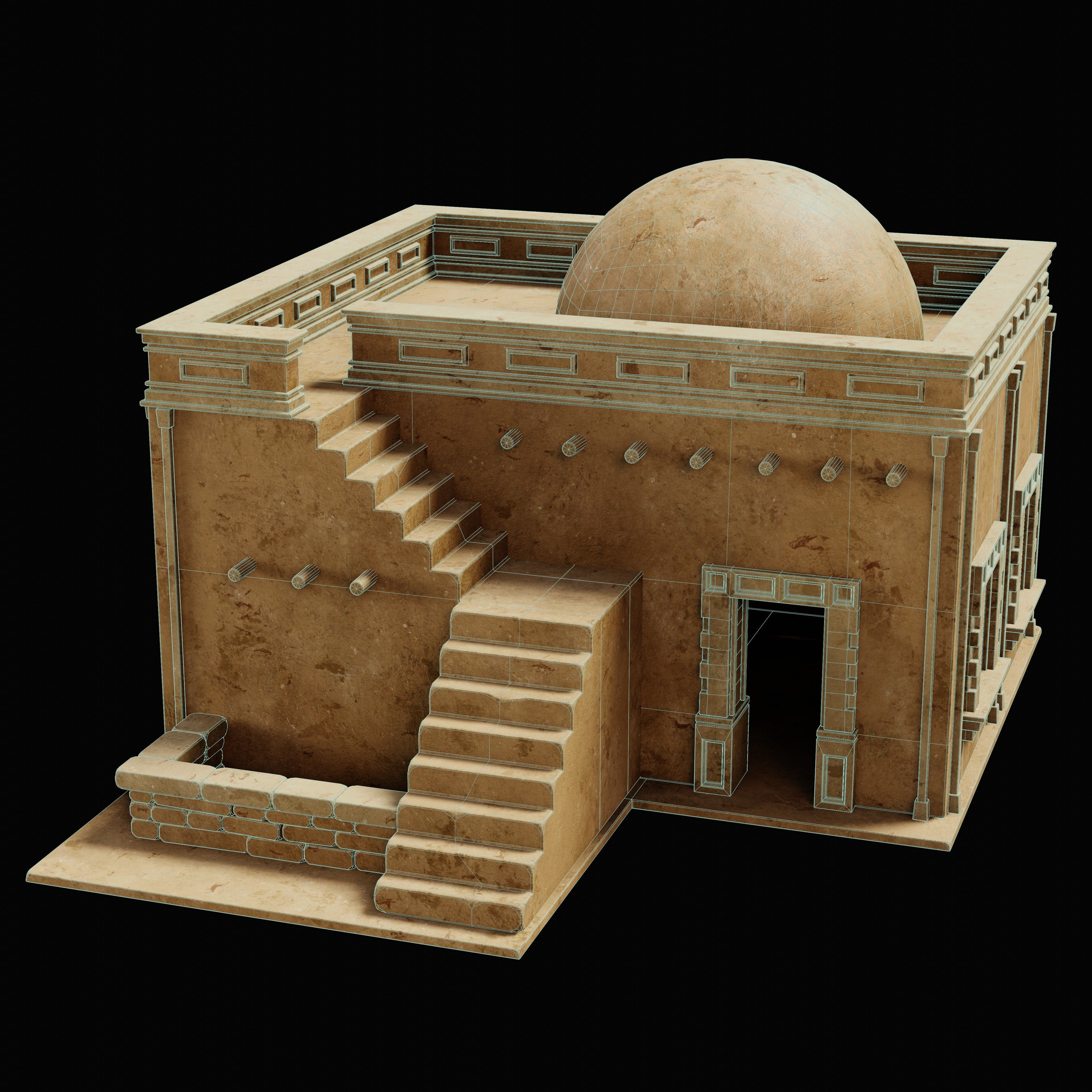 EGYPTIAN ARAB DESERT HOUSE HUT CLAY COTTAGE SHELTER COLLECTION Low-poly 3D model_46