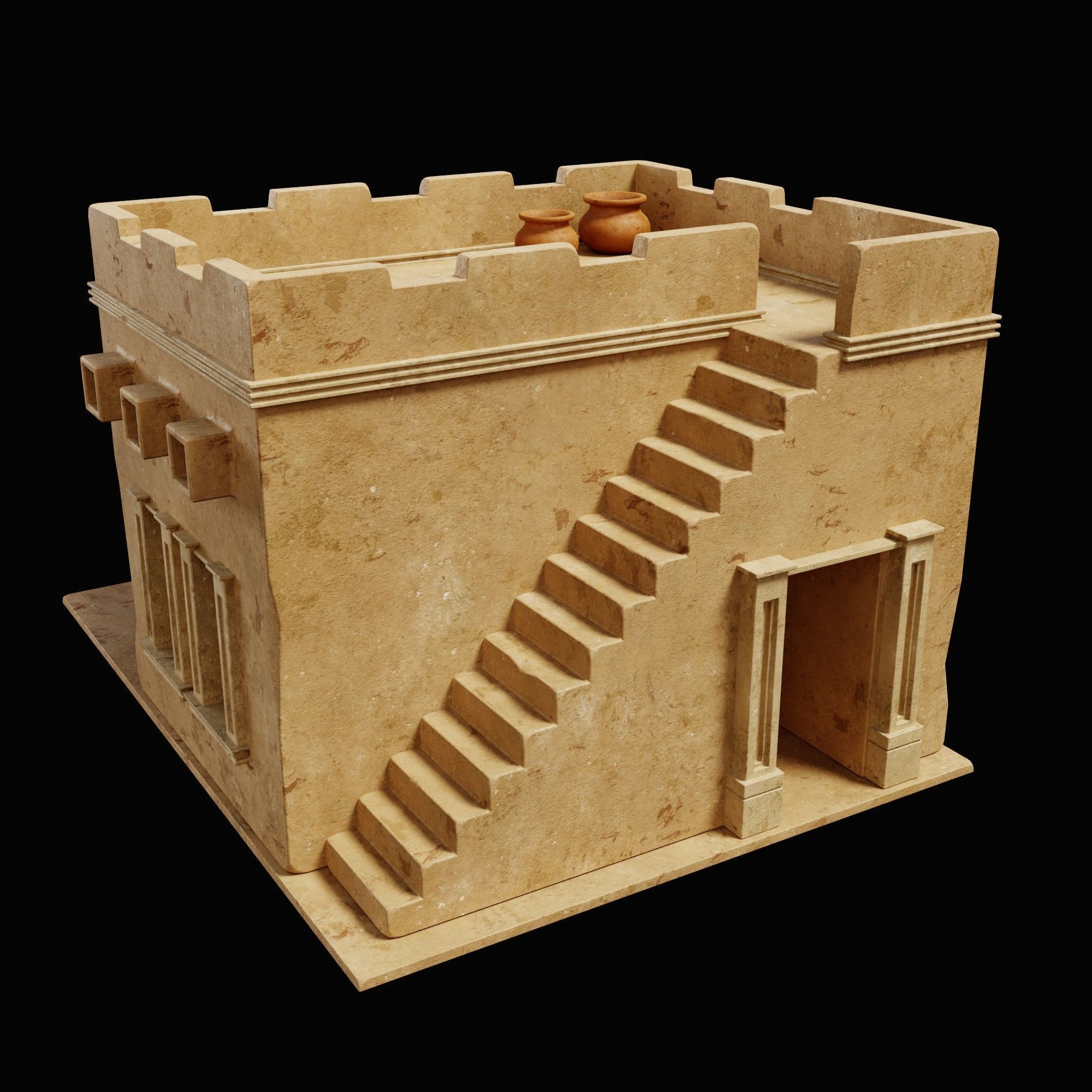 EGYPTIAN ARAB DESERT HOUSE HUT CLAY COTTAGE SHELTER COLLECTION Low-poly 3D model_39