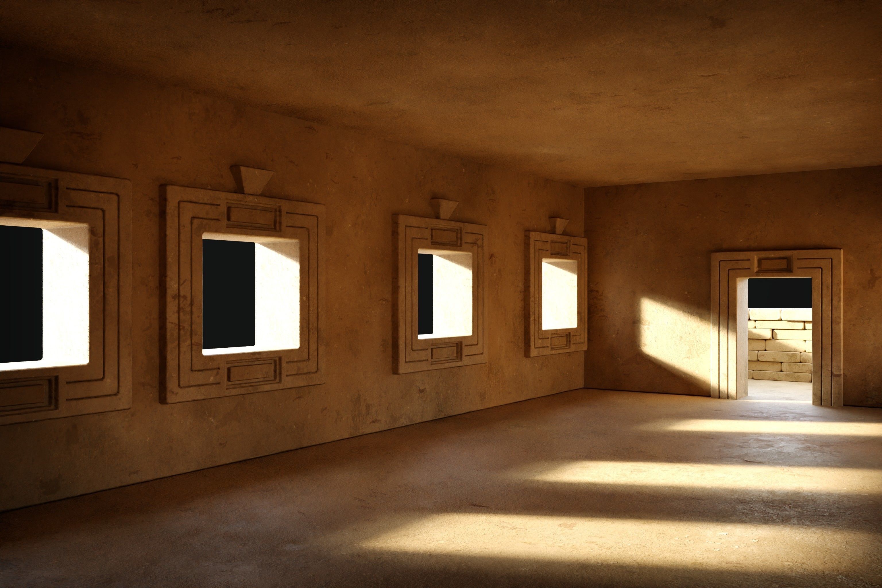 EGYPTIAN ARAB DESERT HOUSE HUT CLAY COTTAGE SHELTER COLLECTION Low-poly 3D model_15