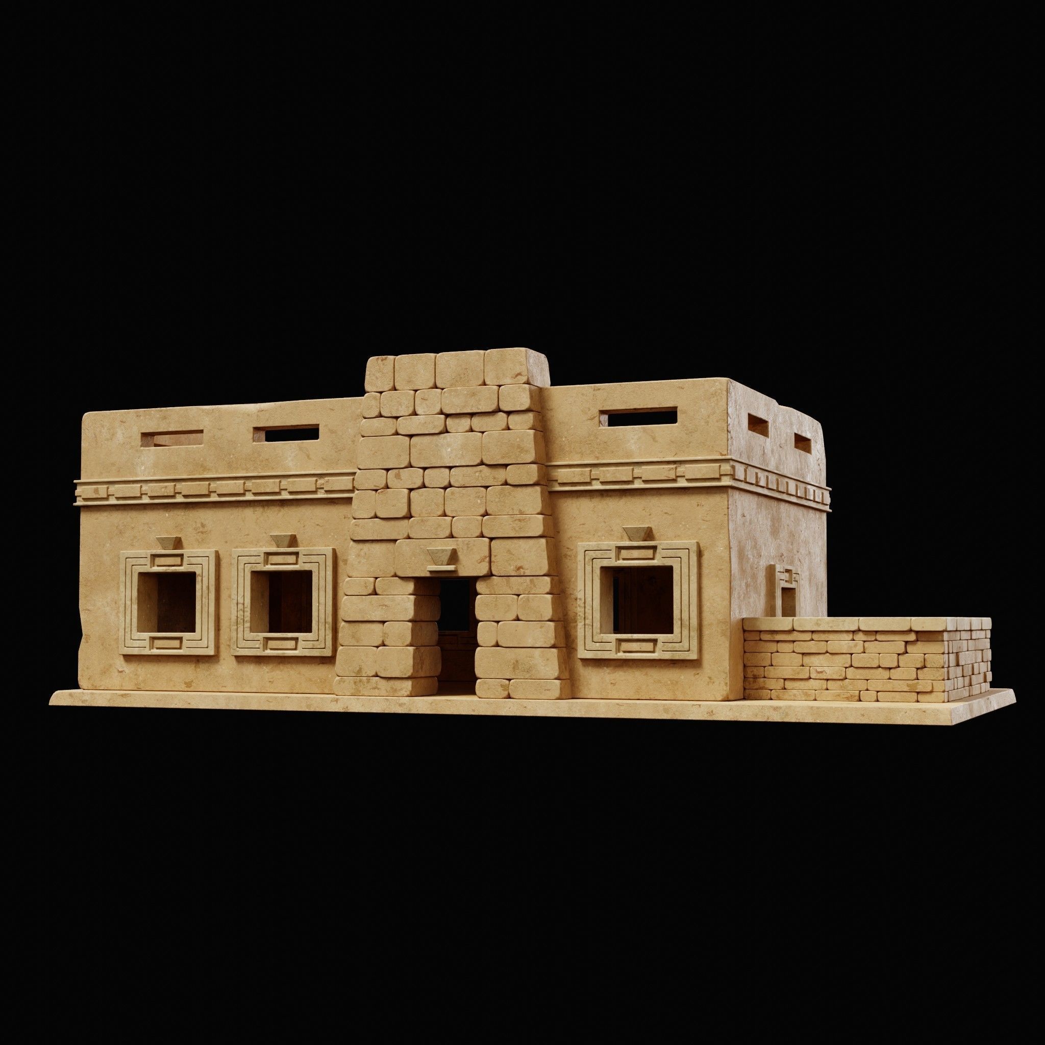EGYPTIAN ARAB DESERT HOUSE HUT CLAY COTTAGE SHELTER COLLECTION Low-poly 3D model_12