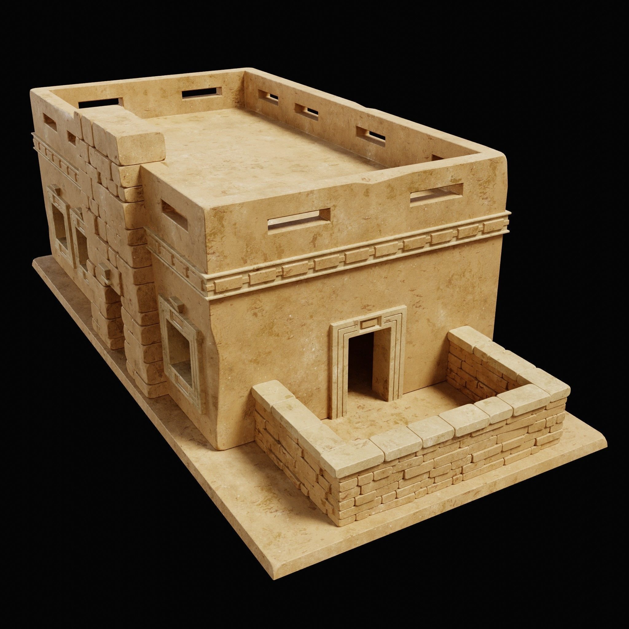 EGYPTIAN ARAB DESERT HOUSE HUT CLAY COTTAGE SHELTER COLLECTION Low-poly 3D model_14