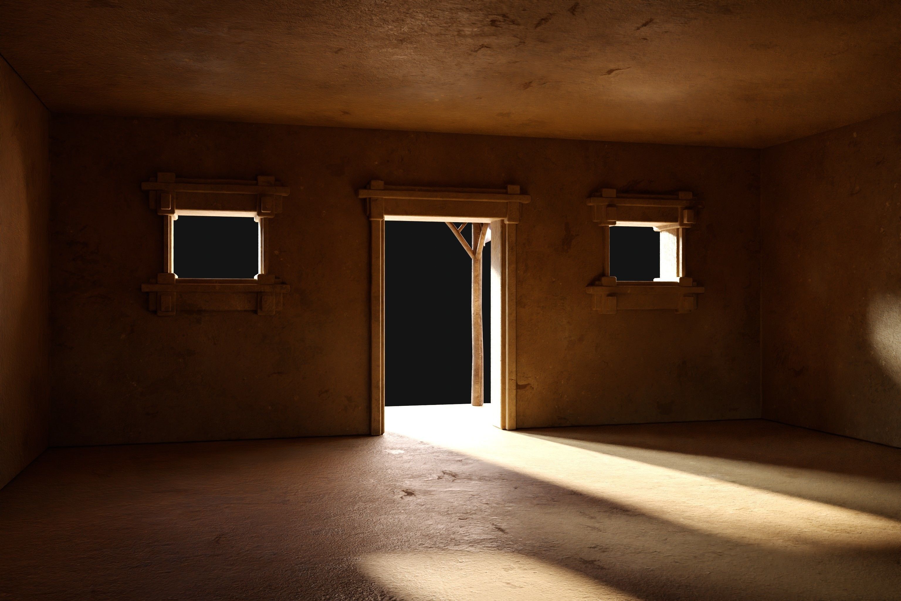 EGYPTIAN ARAB DESERT HOUSE HUT CLAY COTTAGE SHELTER COLLECTION Low-poly 3D model_20