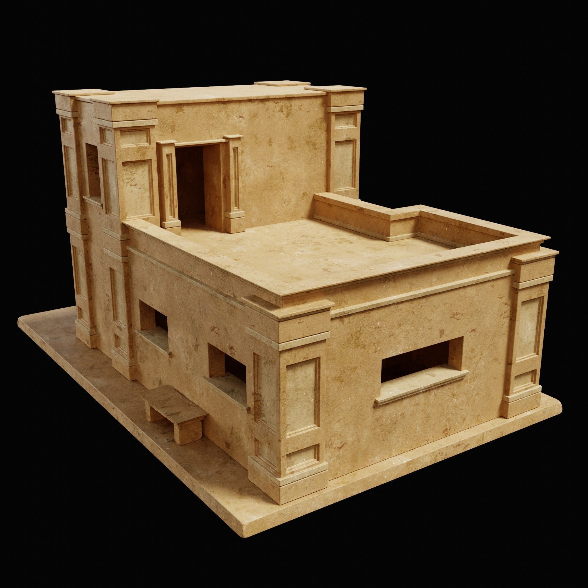 EGYPTIAN ARAB DESERT HOUSE HUT CLAY COTTAGE SHELTER COLLECTION Low-poly 3D model_34